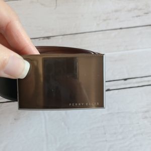 Perry Ellis Plaque Buckle Black Belt Size 34